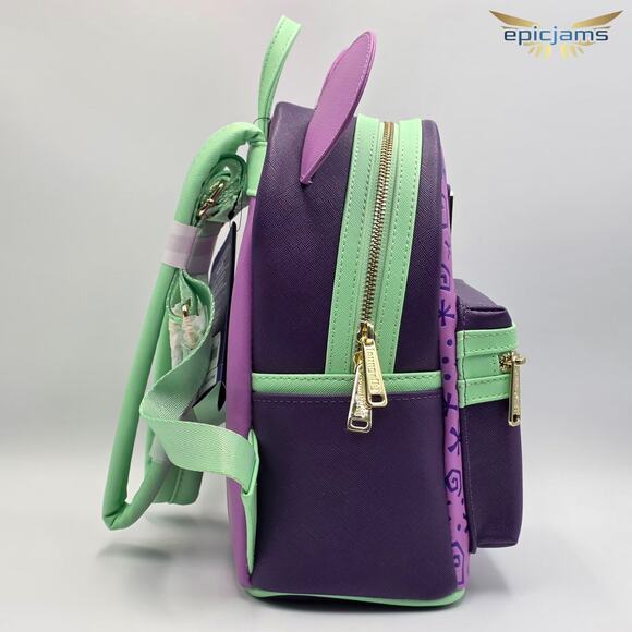 Loungefly Disney Parks Mickey Mouse Mad Tea Party Purple Mini Backpack Bag New - Picture 5 of 7